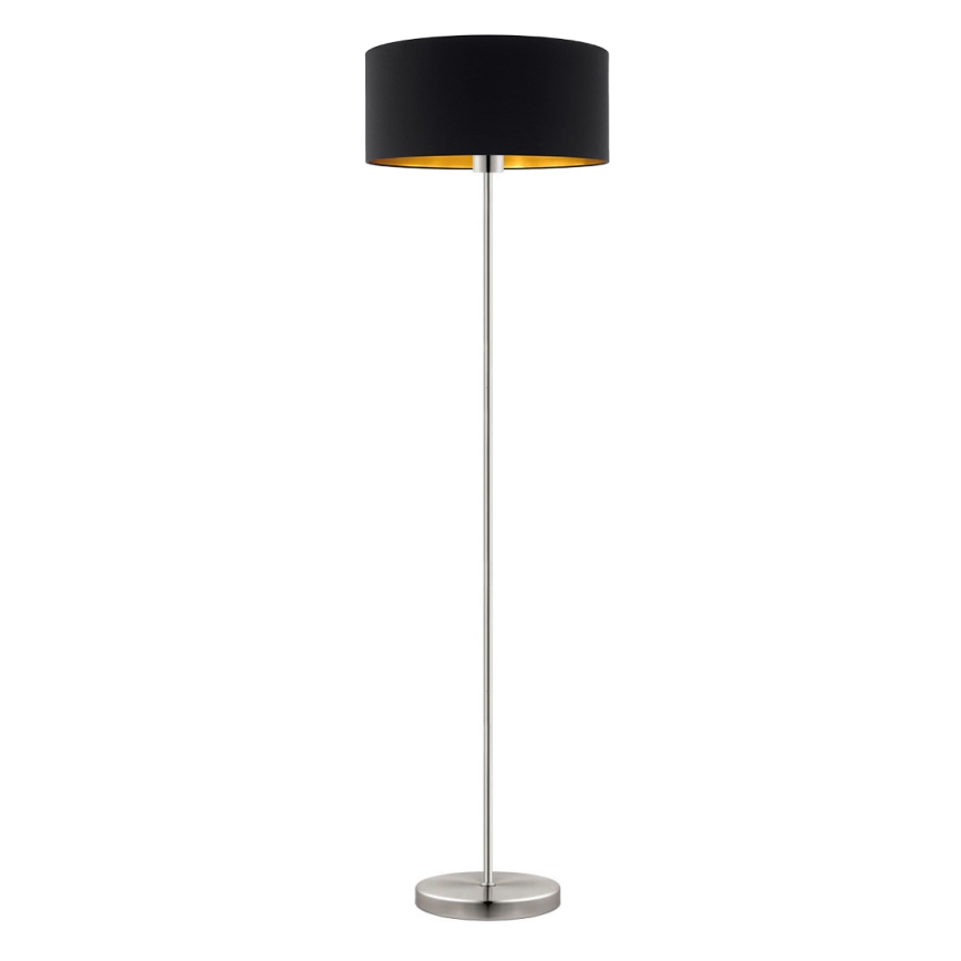 Eglo - Lampada LED da terra TUNJA 1xE27/60W/230V cromo opaco/nero