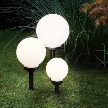 Eglo - Lampada solare LED con sensore, 3 x LED, batteria 1800 mAh, IP44, nero