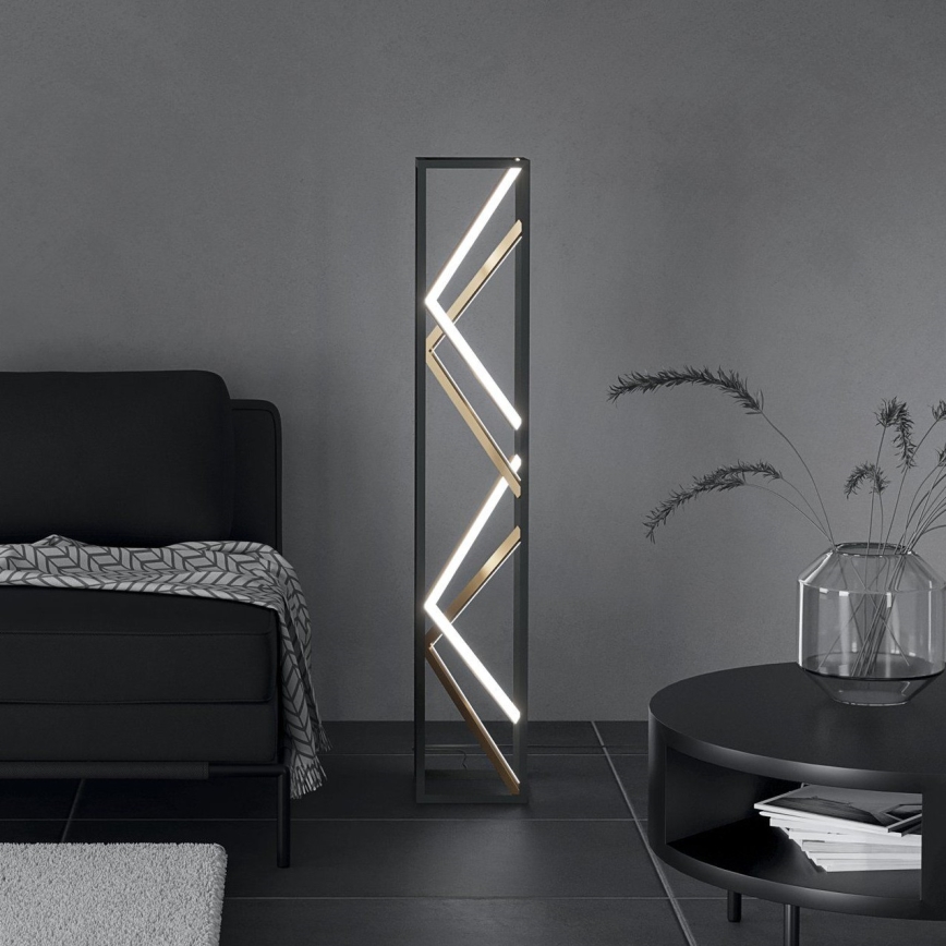 Eglo - Lampadaire à intensité variable LED/23W/230V 2700-6500K noir/doré + Télécommande