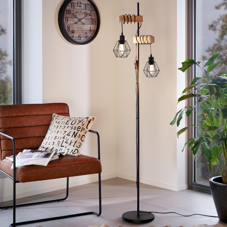 Eglo - Lampadaire TOWNSHEND 2xE27/60W/230V - FSC certifié