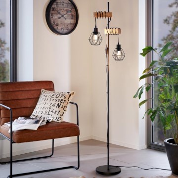 Eglo - Lampadaire TOWNSHEND 2xE27/60W/230V