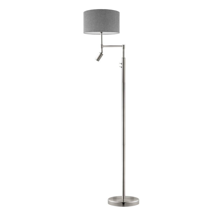 Eglo - Lampadaire TUNJA 1xE27/60W/230V + LED/2,1W d. 38 cm chrome mat/gris