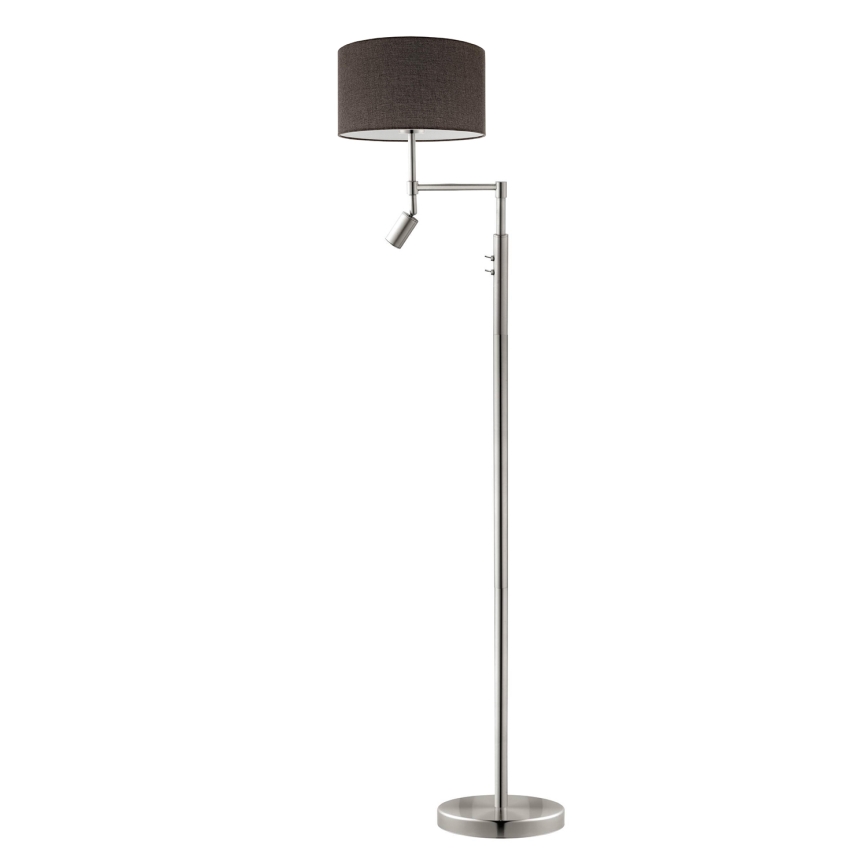 Eglo - Lampadaire TUNJA 1xE27/60W/230V + LED/2,1W d. 38 cm chrome mat/marron