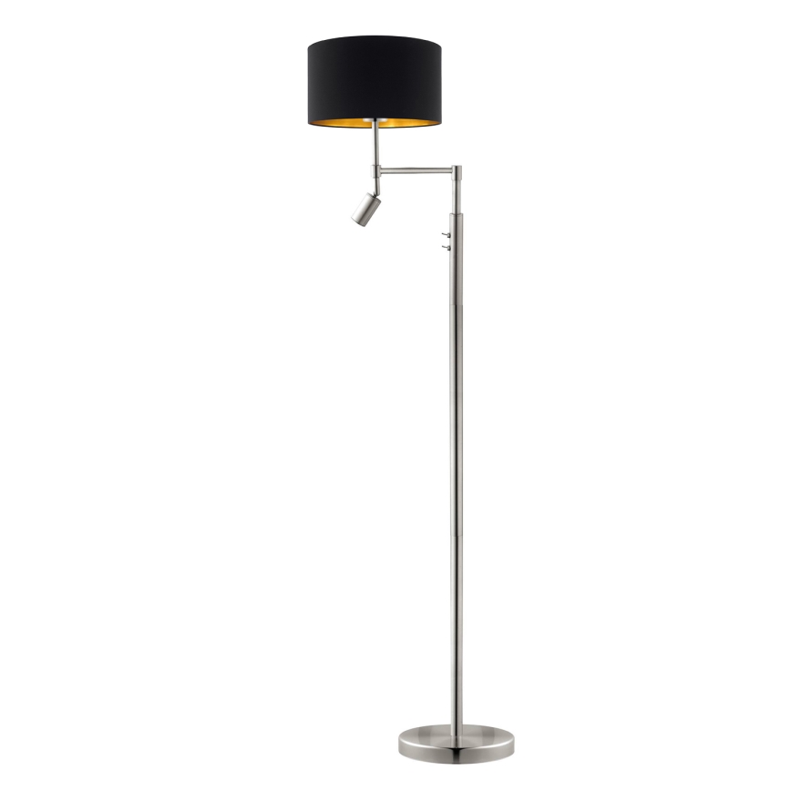 Eglo - Lampadaire TUNJA 1xE27/60W/230V + LED/2,1W d. 38 cm chrome mat/noir