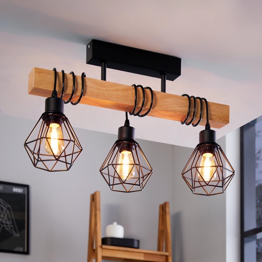 Eglo - Lampadario a plafone TOWNSHEND 3xE27/60W/230V - FSC certificato