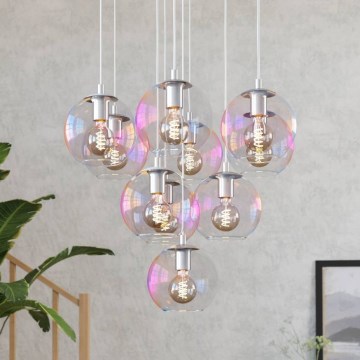 Eglo - Lampadario a sospensione con cavo 10xE27/60W/230V cromo lucido
