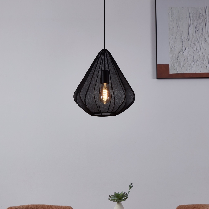 Eglo - Lampadario a sospensione con filo 1xE27/40W/230V diametro 33,5 cm nero