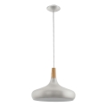 Eglo - Lampadario a sospensione con filo 1xE27/40W/230V diametro 40 cm argento - FSC certificato