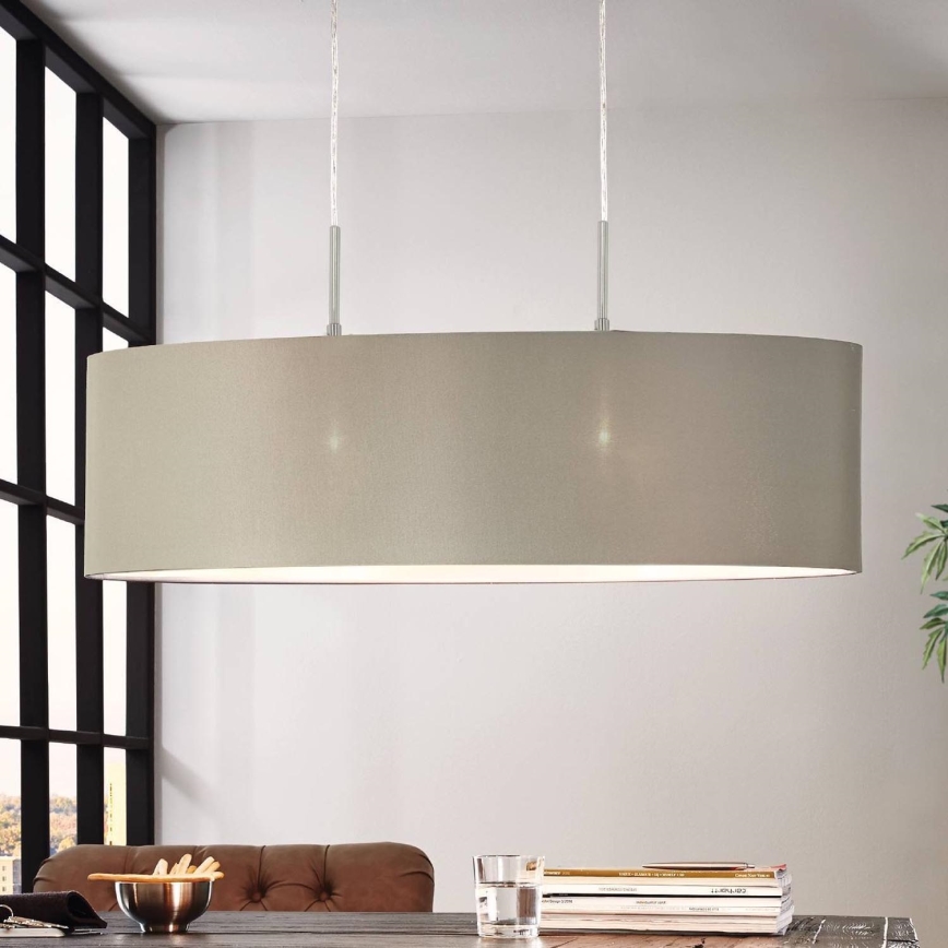 Eglo - Lampadario a sospensione con filo 2xE27/60W/230V taupe