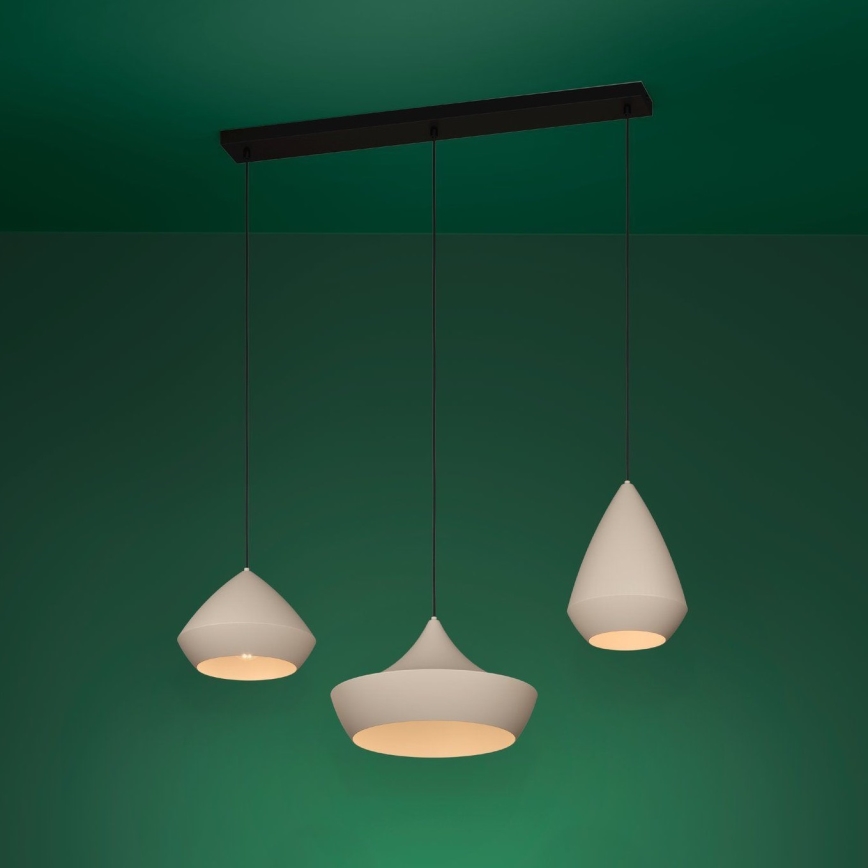 Eglo - Lampadario a sospensione con filo 3xE27/28W/230V beige