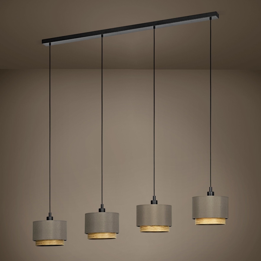 Eglo - Lampadario a sospensione con filo 4xE27/40W/230V marrone
