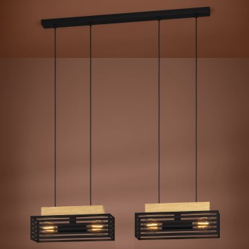 Eglo - Lampadario a sospensione con filo 4xE27/40W/230V nero/marrone