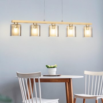 Eglo - Lampadario a sospensione con filo 5xE27/28W/230V