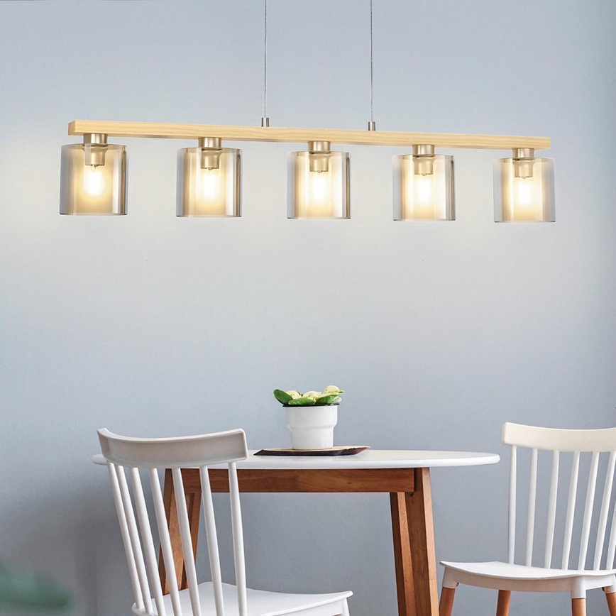Eglo - Lampadario a sospensione con filo 5xE27/28W/230V