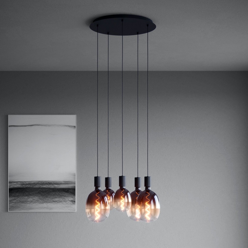 Eglo - Lampadario a sospensione con filo 5xE27/40W/230V nero