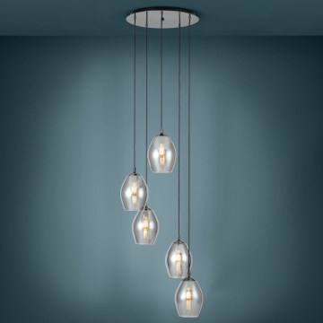 Eglo - Lampadario a sospensione con filo 5xE27/60W/230V fumé