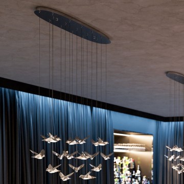 Eglo - Lampadario a sospensione con filo LED dimmerabile 17xLED/3W/230V 3000K cromo lucido