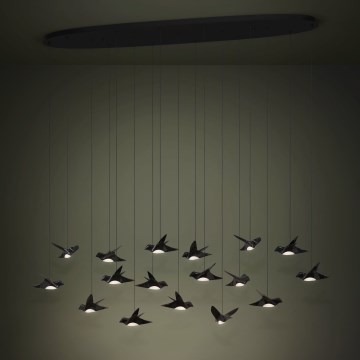 Eglo - Lampadario a sospensione con filo LED dimmerabile 17xLED/3W/230V 3000K nero
