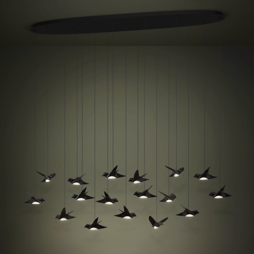 Eglo - Lampadario a sospensione con filo LED dimmerabile 17xLED/3W/230V 3000K nero