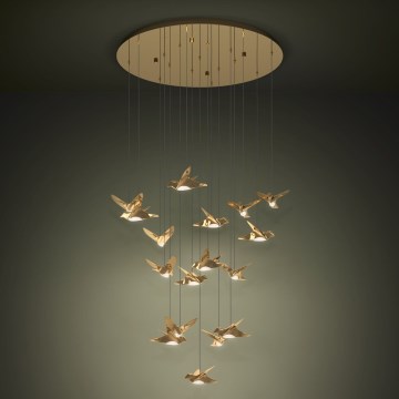 Eglo - Lampadario a sospensione con filo LED dimmerabile 17xLED/3W/230V 3000K oro