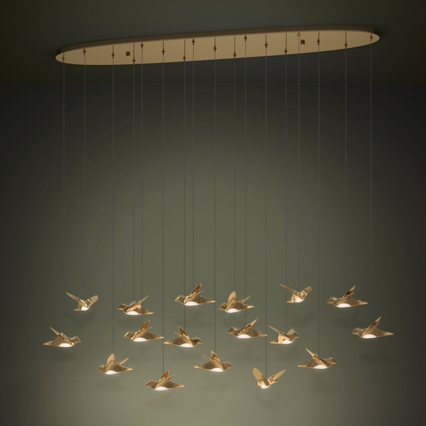Eglo - Lampadario a sospensione con filo LED dimmerabile 17xLED/3W/230V 3000K oro
