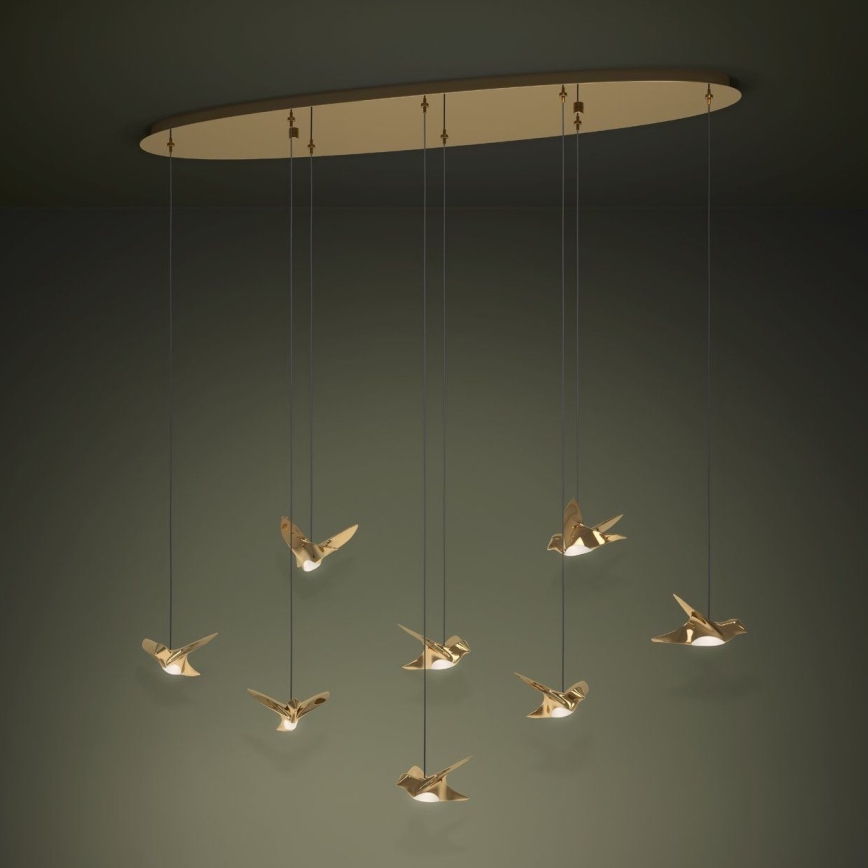 Eglo - Lampadario a sospensione con filo LED dimmerabile 8xLED/4,2W/230V 3000K oro