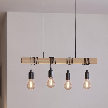 Eglo - Lampadario a sospensione con filo TOWNSHEND 4xE27/60W/230V - FSC certificato