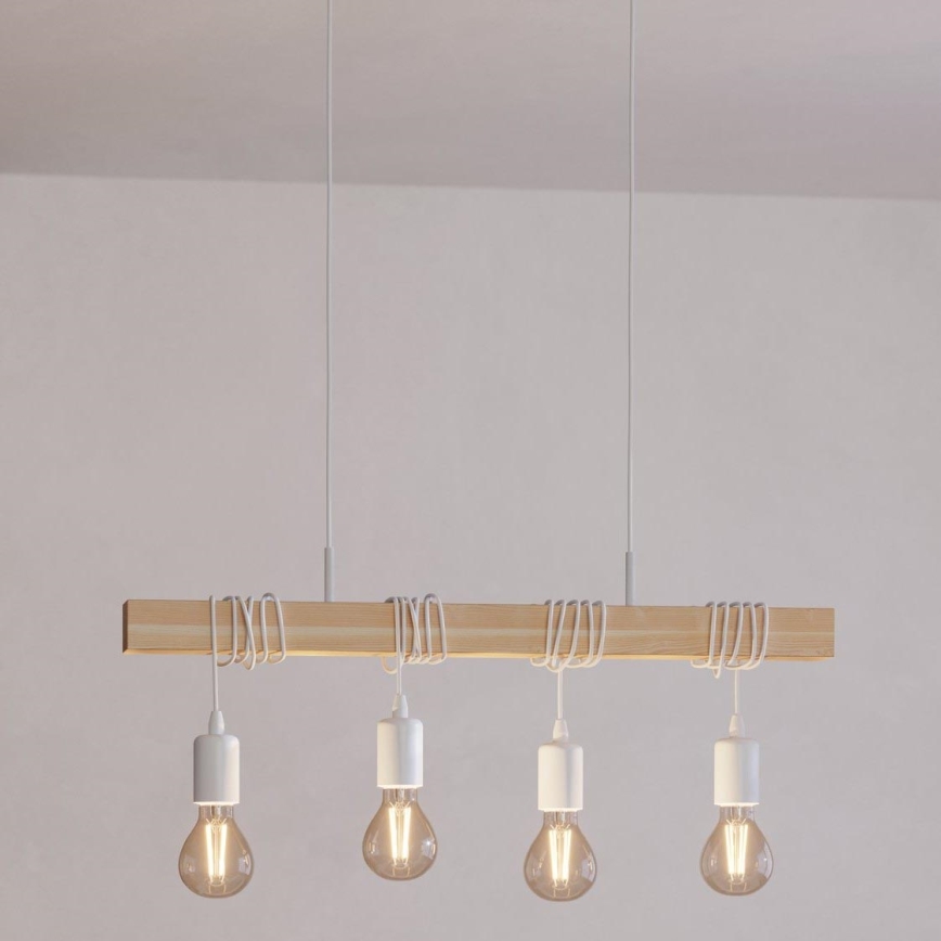 Eglo - Lampadario a sospensione con filo TOWNSHEND 4xE27/60W/230V - FSC certificato
