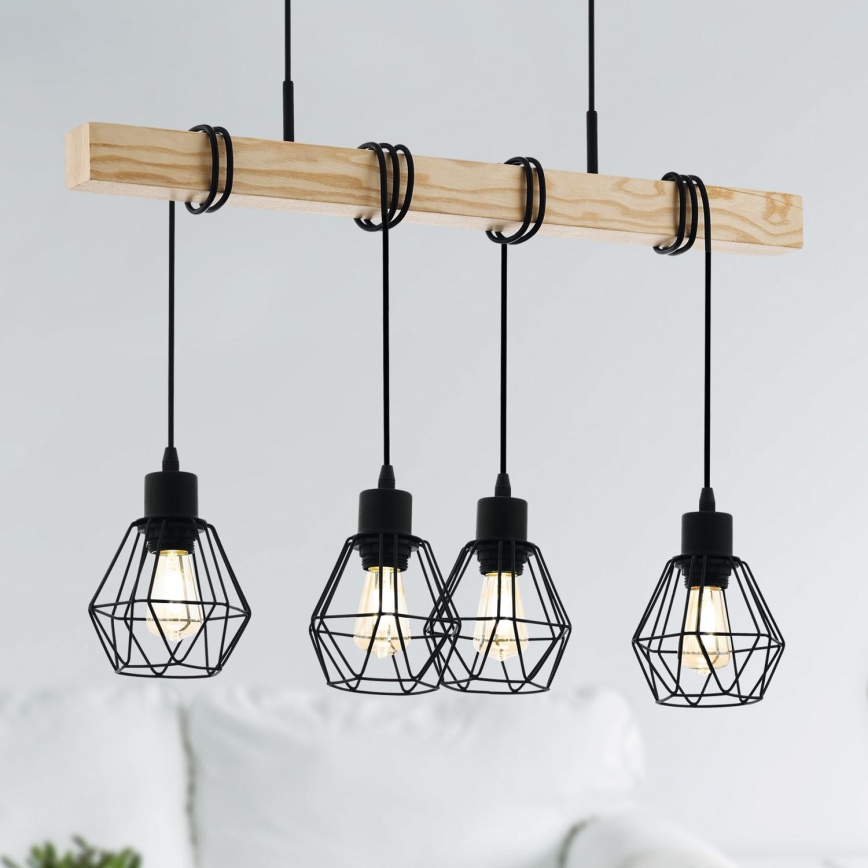 Eglo - Lampadario a sospensione con filo TOWNSHEND 4xE27/60W/230V