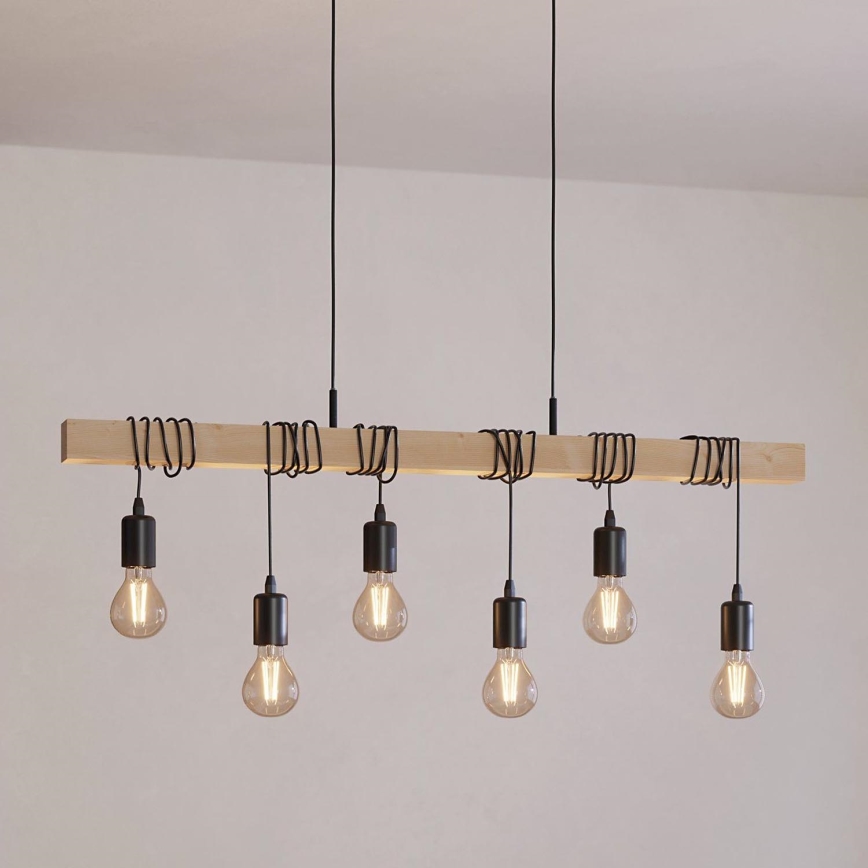 Eglo - Lampadario a sospensione con filo TOWNSHEND 6xE27/60W/230V - FSC certificato