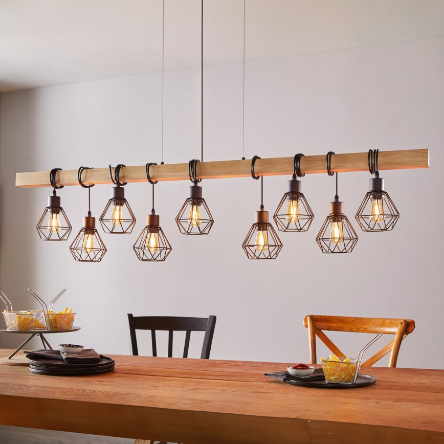 Eglo - Lampadario a sospensione con filo TOWNSHEND 9xE27/60W/230V