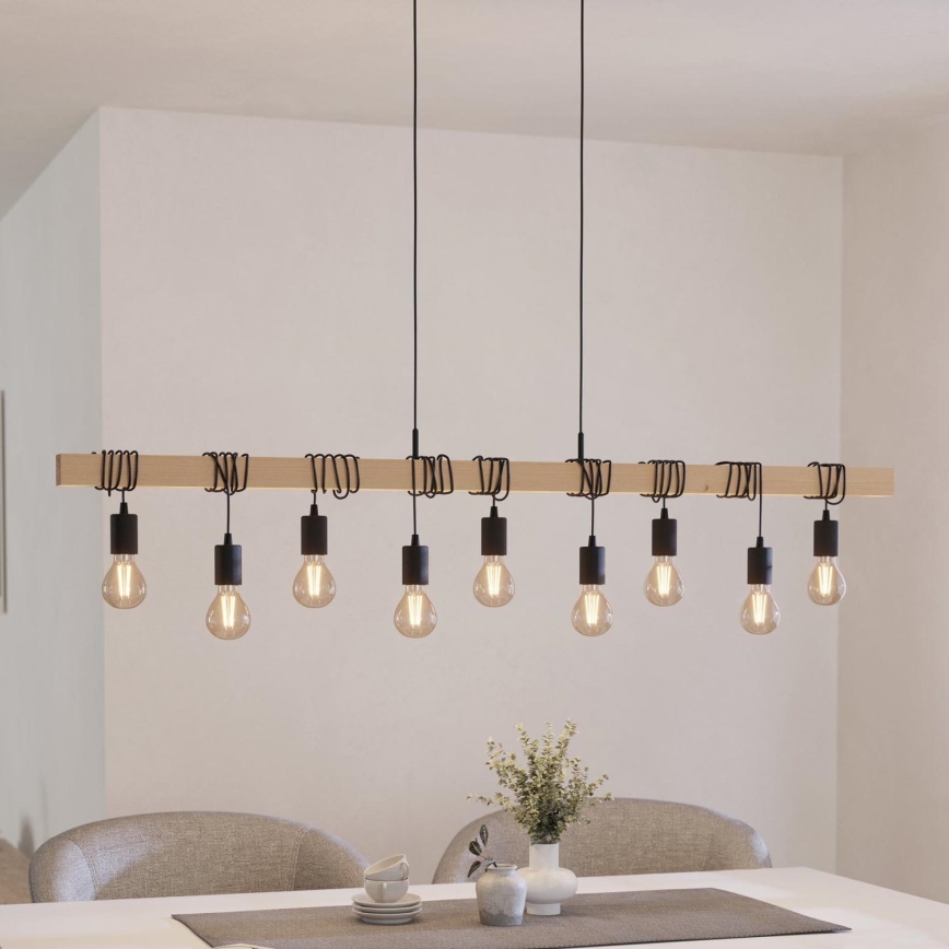 Eglo - Lampadario a sospensione con filo TOWNSHEND 9xE27/60W/230V