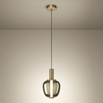 Eglo - Lampadario dimmerabile a sospensione con cavo LED/5,5W/230V + LED/1,6W 2200-6500K Ø 21 cm, oro
