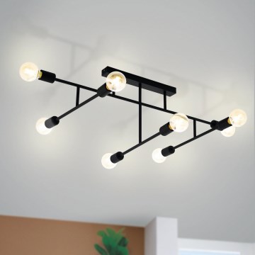 Eglo - Lampadario fisso 8xE27/40W/230V nero