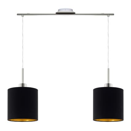 Eglo - Lampadario a sospensione LED su cavo TUNJA 2xE27/60W/230V nero