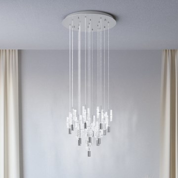 Eglo - Lampadario LED a sospensione con cavo 15xLED/2,6W/230V 2200/3000/4000K cromo lucido