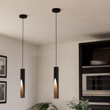 Eglo - Lampadario LED a sospensione con filo 1xGU10/4,5W/230V 3000K nero/marrone