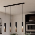 Eglo - Lampadario LED a sospensione con filo 4xGU10/4,5W/230V nero/marrone