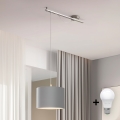 Eglo - Lampadario LED a sospensione con filo CALCENA 1xE27/60W/230V cromo/grigio