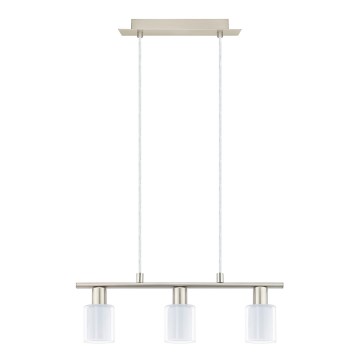 Eglo - Lampadario LED a sospensione con filo MY CHOICE 3xE14/4W/230V cromo opaco/bianco