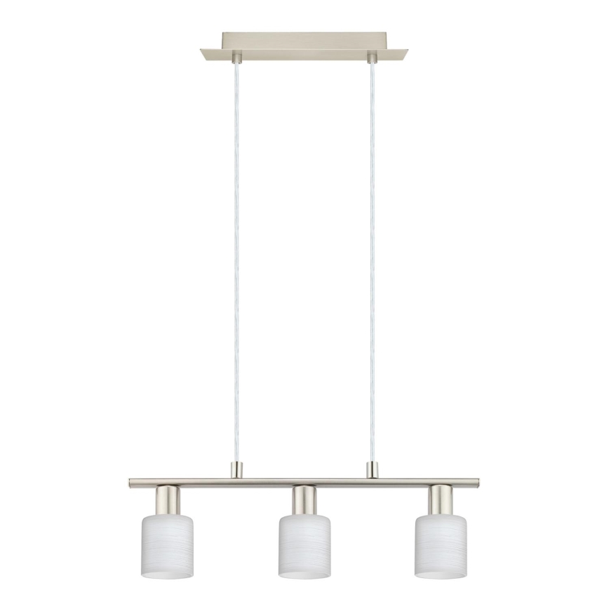 Eglo - Lampadario LED a sospensione con filo MY CHOICE 3xE14/4W/230V cromo opaco/bianco
