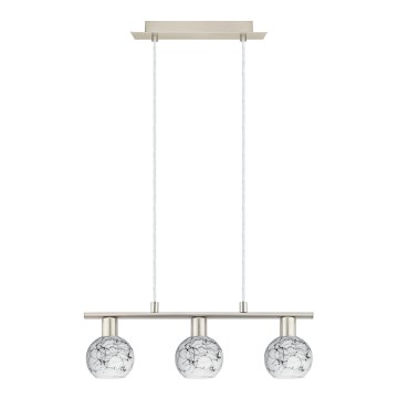 Eglo - Lampadario LED a sospensione con filo MY CHOICE 3xE14/4W/230V cromo opaco/bianco/nero