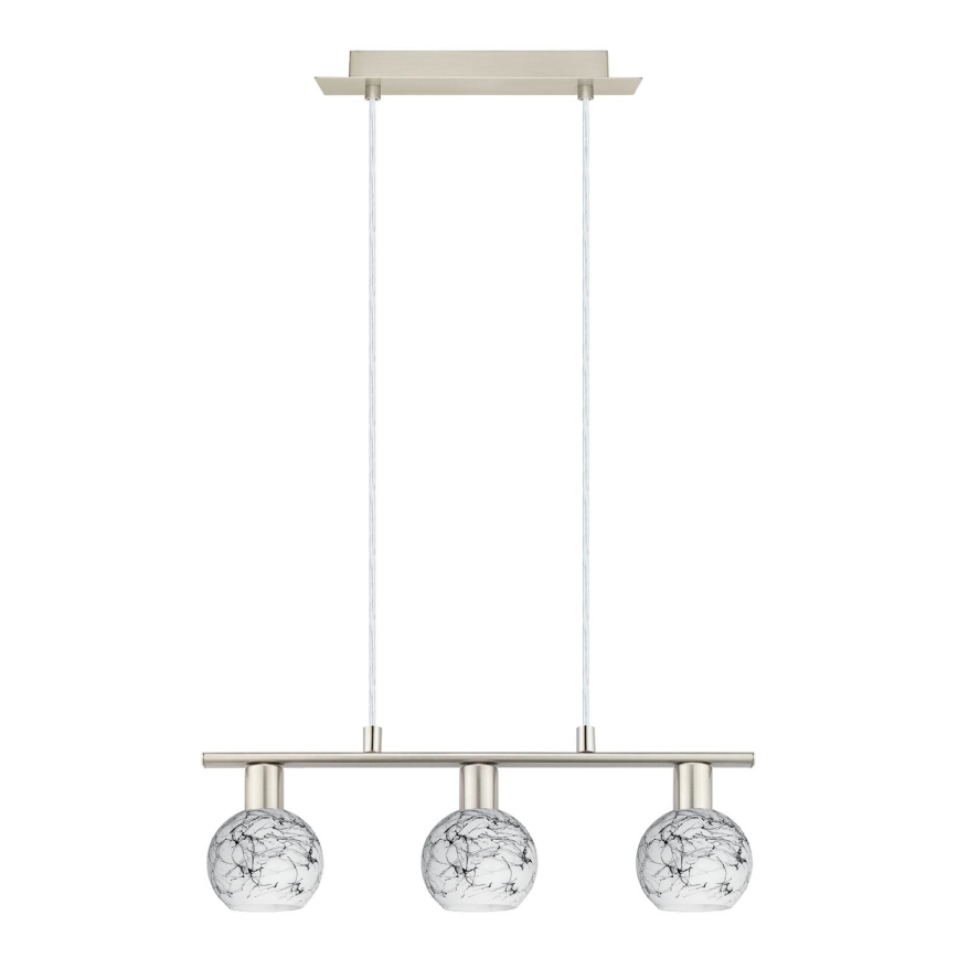 Eglo - Lampadario LED a sospensione con filo MY CHOICE 3xE14/4W/230V cromo opaco/bianco/nero