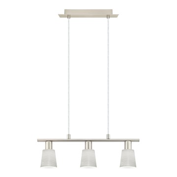 Eglo - Lampadario LED a sospensione con filo MY CHOICE 3xE14/4W/230V cromo opaco/color crema