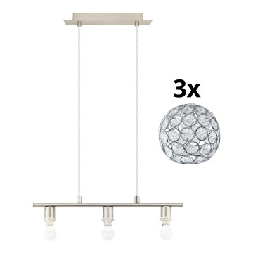 Eglo - Lampadario LED a sospensione con filo MY CHOICE 3xE14/4W/230V cromo opaco