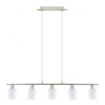 Eglo - Lampadario LED a sospensione con filo MY CHOICE 5xE14/4W/230V cromo opaco/bianco