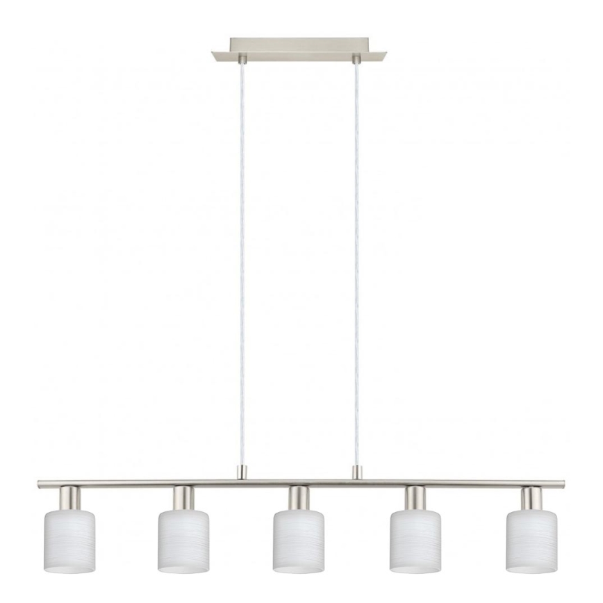 Eglo - Lampadario LED a sospensione con filo MY CHOICE 5xE14/4W/230V cromo opaco/bianco