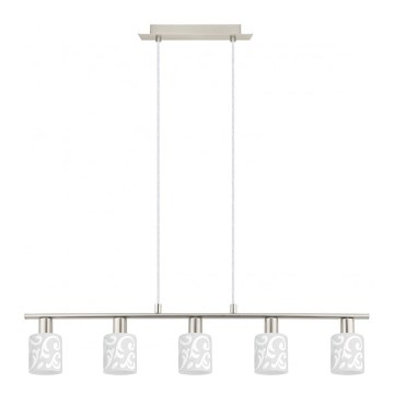 Eglo - Lampadario LED a sospensione con filo MY CHOICE 5xE14/4W/230V cromo opaco/bianco