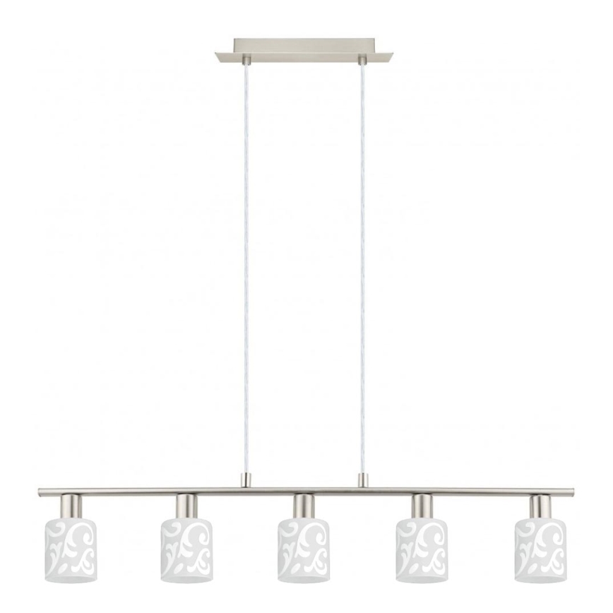 Eglo - Lampadario LED a sospensione con filo MY CHOICE 5xE14/4W/230V cromo opaco/bianco
