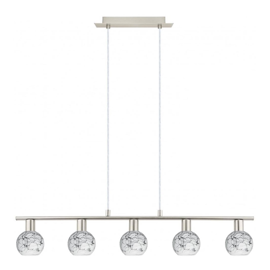Eglo - Lampadario LED a sospensione con filo MY CHOICE 5xE14/4W/230V cromo opaco/bianco/nero